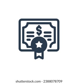 Stock Share Certificate Vector Icon Illustration