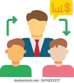 Stock oder Teilen Flat Art-Symbol für Finanzanwendungen  