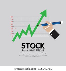 Stock Shares Rise Vector Illustration 