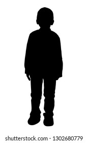 Stock Silhouette Of Little Boy