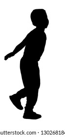 Stock Silhouette of little boy