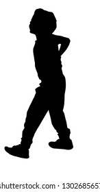Stock Silhouette of little boy