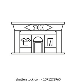 Stock Store front icon. Outline Stock Store front vector icon for web design isolated on white background