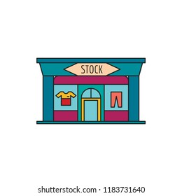 Stock store icon. Cartoon Stock store vector icon for web design isolated on white background