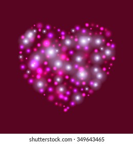 Stock symbol for Valentine's Day glowing highlights maroon