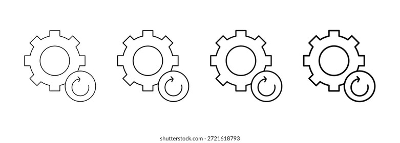 Conjunto de Vectores de sincronización de stock en diferentes estilos de línea de trazo