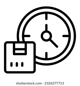 Stock time management icon outline vector. Digital inventory. Control product