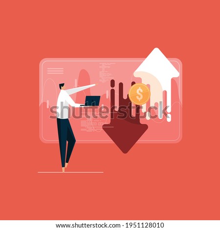 stock trader buying and selling shares, stock exchange with graph, forex trading analysis