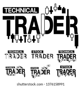 Stock trader logo on transparent background