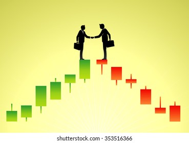 Stock Traders-Trading stocks on top of candles stick chart