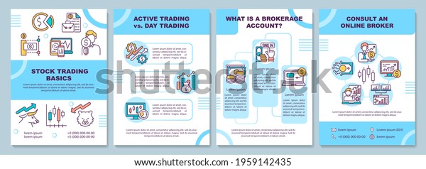 Stock Trading Basics Brochure Template Active Stock Vector Royalty Free 1959142435