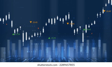 Stock trading chart in graphic concept suitable for financial investment or economic business concept. Abstract financial background vector illustration