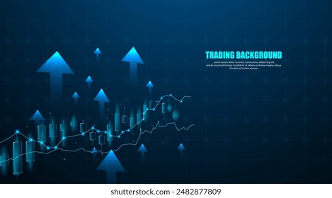 Stock trading charts arrow up graph, money and financial concepts. abstract business background
