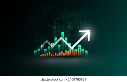 Stock trading graph chart currency growth world economy