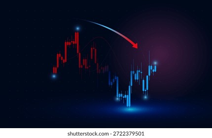 Gráfico de operaciones bursátiles con indicadores financieros, movimiento de Precios y fondo de análisis financiero. utilizado en el fondo financiero, de negocios, de acciones y de inversión