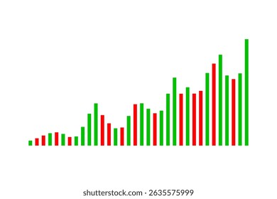 Stock Trading Graph on White Background. Vector Illustration