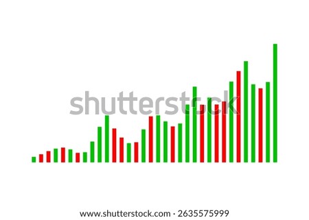Stock Trading Graph on White Background. Vector Illustration