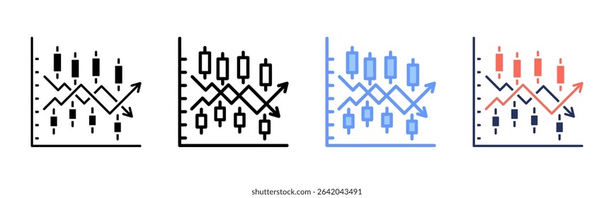 Stock Trading icon sheet multiple style collection
