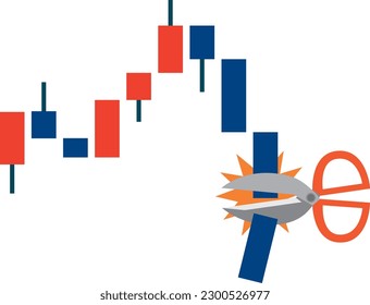 Stock trading loss cut image illustration