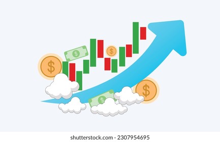 stock trading for successful idea. Excellent investing business and banking management. Investment management.