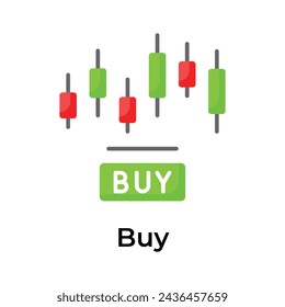 Diseño vectorial de trading de acciones, comprar estilo editable de icono de acciones