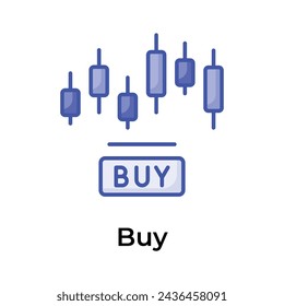 Stock trading vector design, buy stock icon editable style