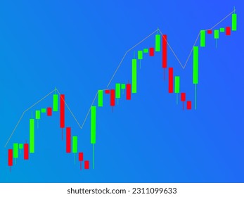 Stock transaction. Forex candlestick chart. Financial market graph Data from stock trades is plotted on a graph with Japanese sticks. On the stock exchange, you can exchange, buy, and sell. Online