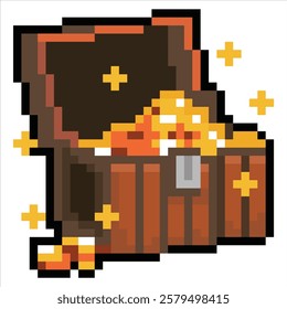 stock treasure chest vector pixel design