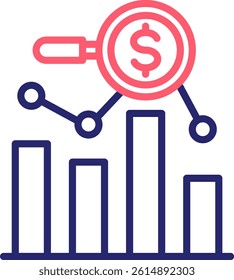 Stock Valuation Icon Color Vector Illustration