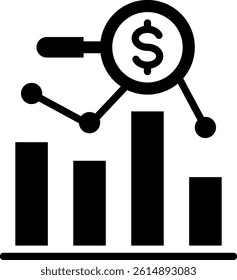Stock Valuation Icon Glyph Vector Illustration