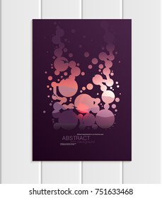 Stock vector A5 or A4 format brochure design business template with abstract circles and mountain landscape at sunset, dawn backgrounds for printed material, corporate style element, card, cover, wall