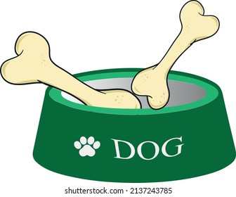 vector de existencias sobre el hueso de alimentos para perros