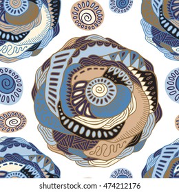 stock vector abstract big isolated flower. hand draw background