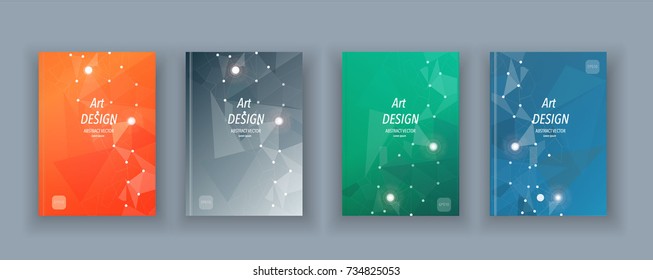 stock vector abstract composition text frame surface green yellow blue orange a brochure cover design