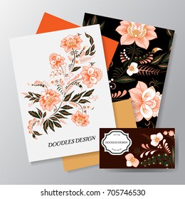 stock vector abstract design banner template. floral style