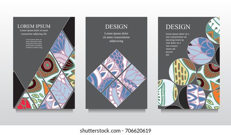 stock vector abstract design banner template. floral style