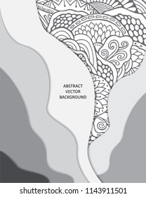 Stock vector abstract doodle background with wave layout design. . mock up
