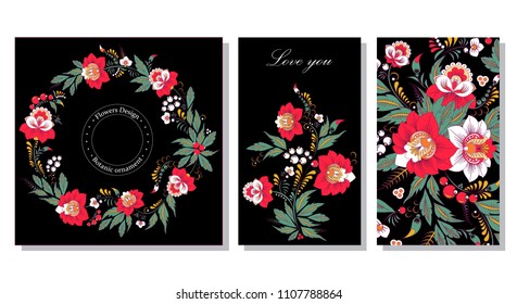 stock vector abstract flower and wave, doodle bouquet. oriental or arabic, russia art background. template for card. banner