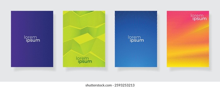 Stock vector abstract geometric line pattern background for business brochure cover design blue green orange gradient