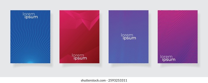 Stock vector abstract geometric line pattern background for business brochure cover design blue red purple pink