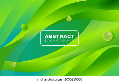 stock vector of abstract green wavy fluid green background
