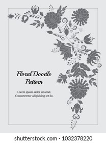 stock vector abstract hand draw  big isolated flower. oriental or arabic,  russia art background. template for card. banner