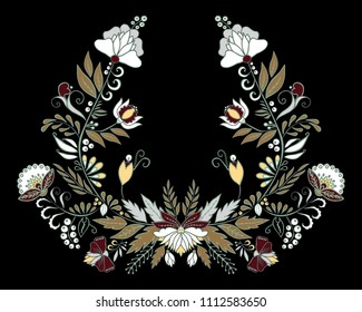 stock vector abstract hand draw flower and wave, doodle bouquet. oriental or arabic, russia art background. template for card. banner