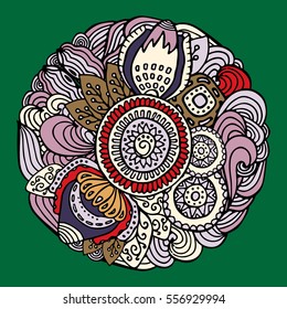 stock vector abstract hand draw flower and wave, doodle pattern. oriental or arabic art background