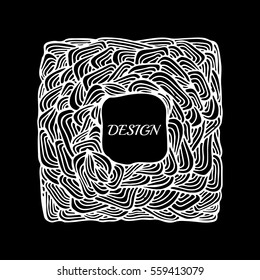 stock vector abstract hand draw black and white wave, doodle pattern. oriental or arabic art background