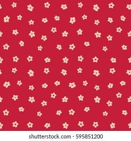 Stock vector abstract hand draw pattern with flowers in pink, beige and red colors. Oriental or arabic, russia art background. Seamless template for card or banner.