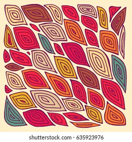 stock vector abstract hand draw flower and leaf, doodle ornament. oriental or arabic, russia art background. template for card. banner