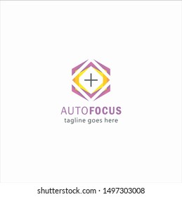 Stock Vector Abstract Hexagon Plus and Rectangular Shape Logo Design