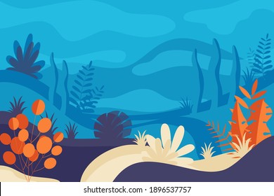 stock vector vector abstract illustration in flat linear style and bright colors naturelandscape