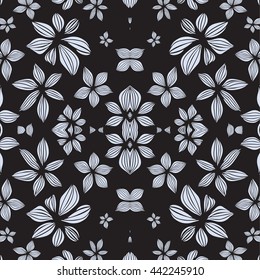 stock vector abstract leaf and flowers elements set. summer design elements for template. wave background, seamless pattern